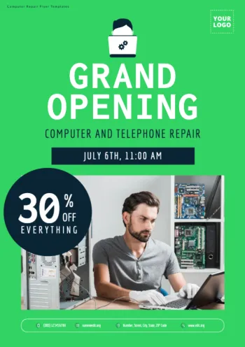 Edit a template for your grand opening