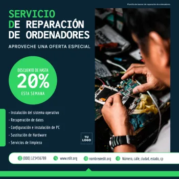 Edita un flyer de Reparación de PC