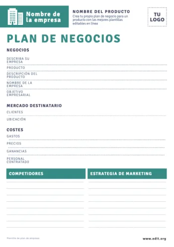 Edita un plan de negocio