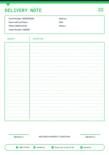 Edit a Delivery Note