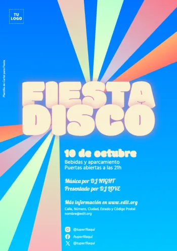Edita un diseño de fiesta de los 90s