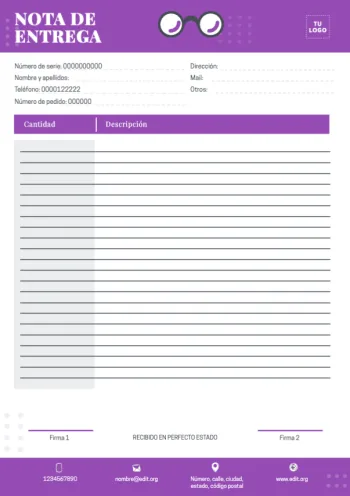 Edita una plantilla de albarán gratis