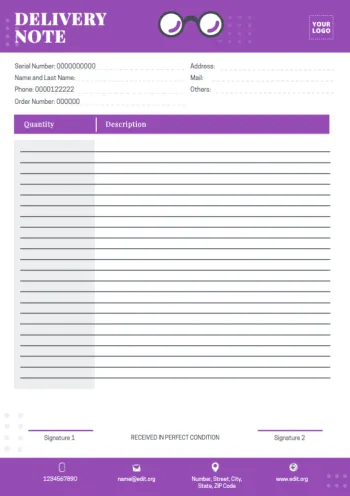 Edit a Delivery Note