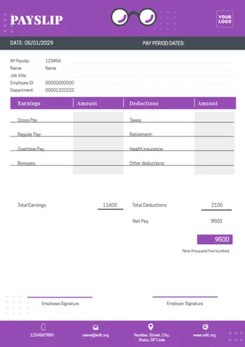 Edit a free paystub template