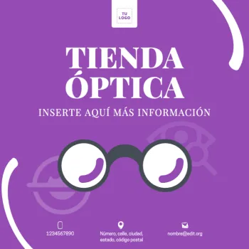 Edita un banner para una Óptica