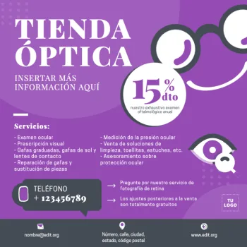 Edita un banner para una Óptica