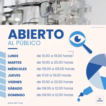 Edita un banner para una Óptica