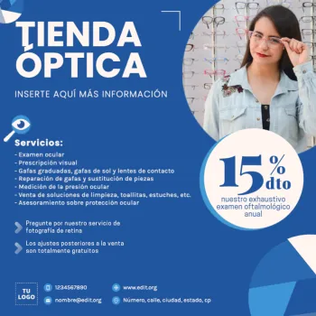 Edita un banner para una Óptica