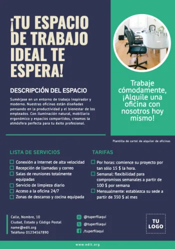 Edita un flyer de Alquiler de Oficina