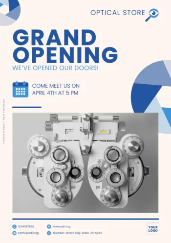 Edit a template for your grand opening