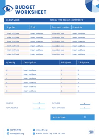 Editar um modelo de orçamento