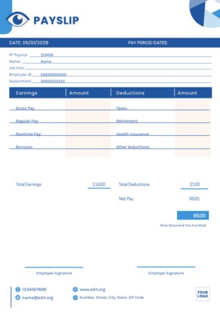 Modifica di un modello di busta paga gratuito