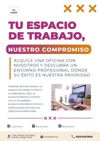 Edita un flyer de Alquiler de Oficina