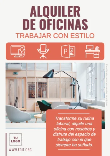 Edita un flyer de Alquiler de Oficina