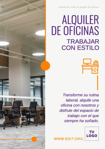 Edita un flyer de Alquiler de Oficina