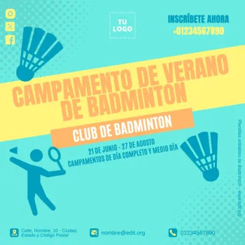 Edita un flyer de Bádminton