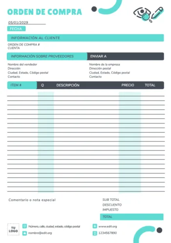 Edita una Hoja de Pedido