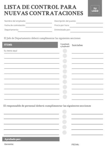 Edita un checklist para hacer Onboarding