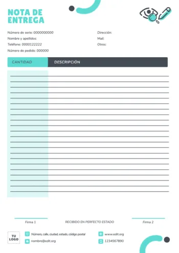 Edita una plantilla de albarán gratis