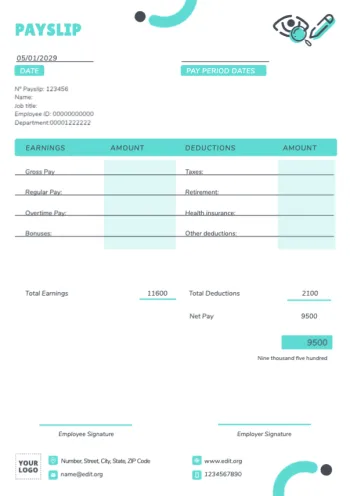 Eine kostenlose Vorlage für Gehaltsabrechnungen bearbeiten