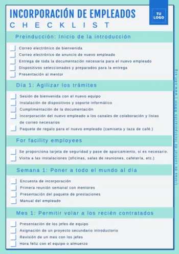 Edita un checklist para hacer Onboarding