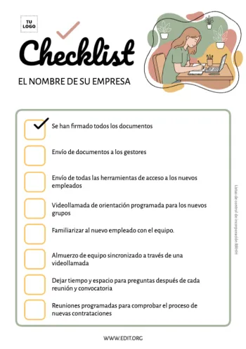 Edita un checklist para hacer Onboarding