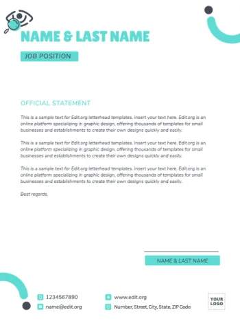 Modifica un modello in formato lettera americano