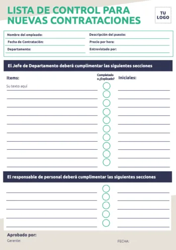 Edita un checklist para hacer Onboarding