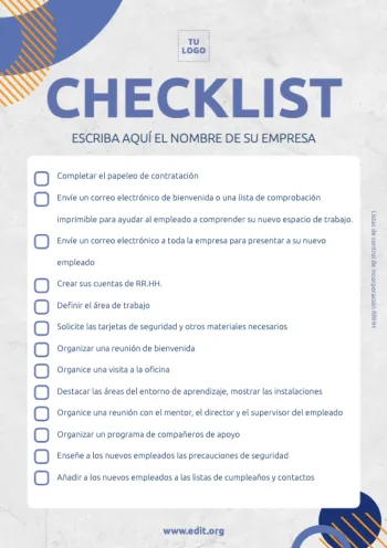 Edita un checklist para hacer Onboarding