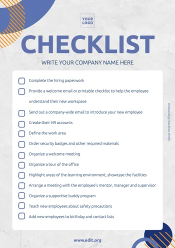 Edit a new hire checklist template