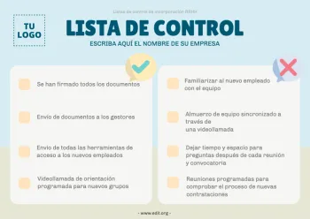 Edita un checklist para hacer Onboarding