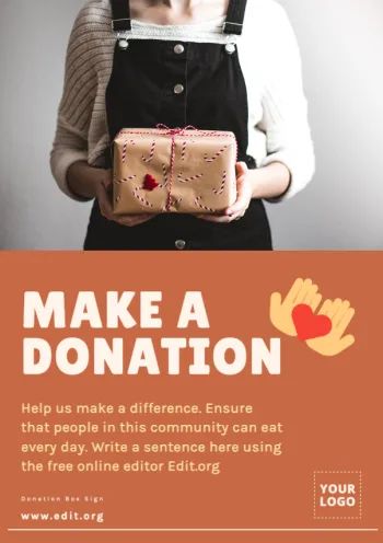 Edit a donation box flyer