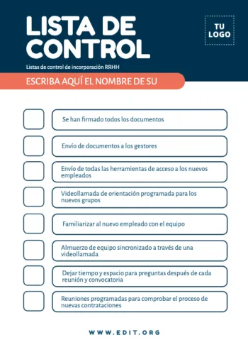 Edita un checklist para hacer Onboarding