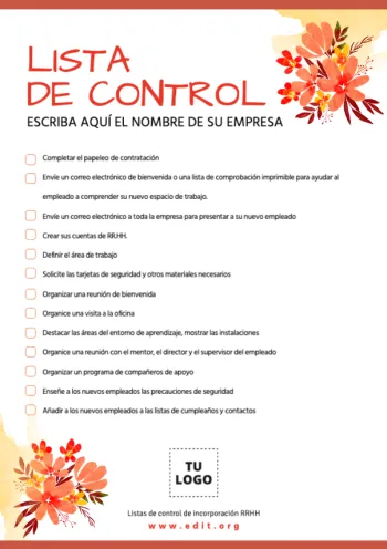 Edita un checklist para hacer Onboarding