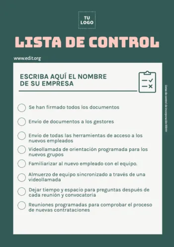 Edita un checklist para hacer Onboarding