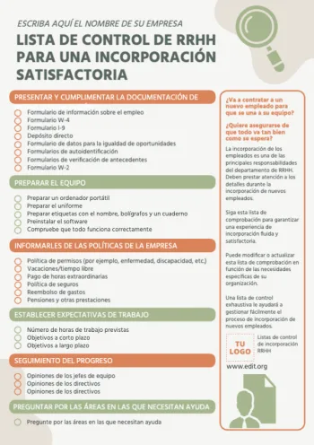 Edita un checklist para hacer Onboarding