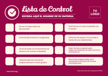 Edita un checklist para hacer Onboarding