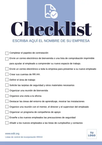 Edita un checklist para hacer Onboarding