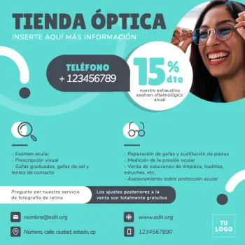 Edita un banner para una Óptica