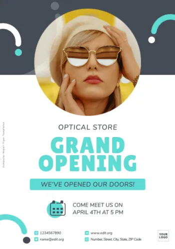 Crie designs para sua inauguração