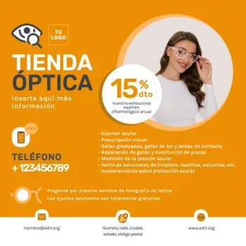 Edita un banner para una Óptica