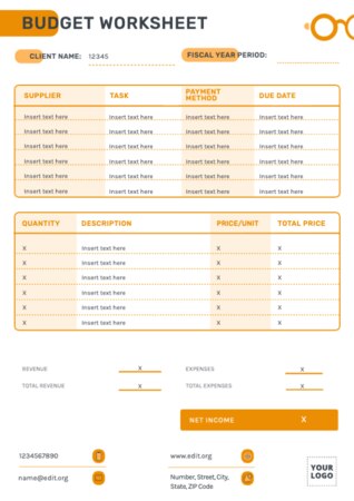 Modifier un modèle de budget