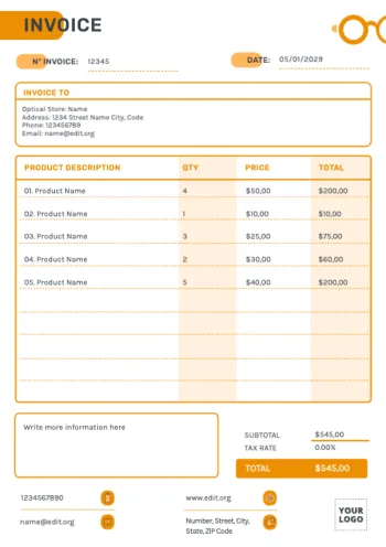 Crie sua fatura grátis online