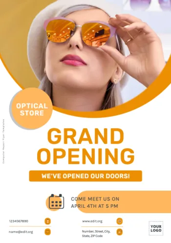 Crie designs para sua inauguração