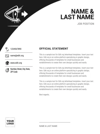 Modifier un modèle de lettre US