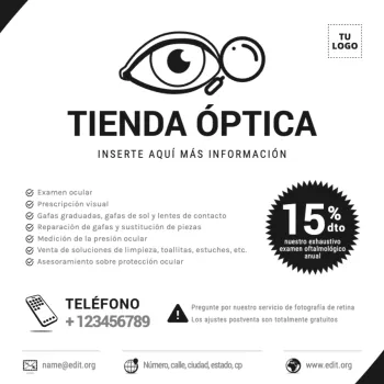 Edita un banner para una Óptica