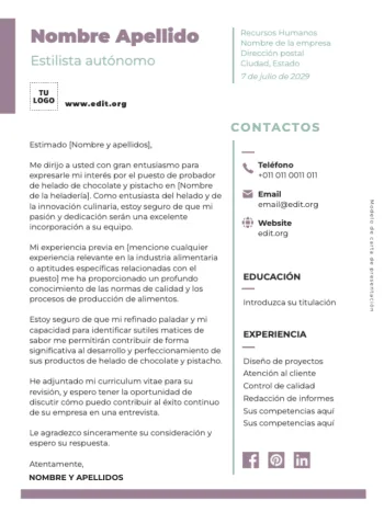 Edita una carta de presentación