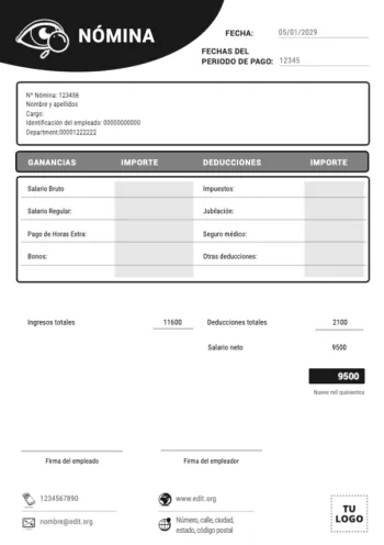 Edita un modelo de nómina para rellenar