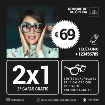 Edita un banner para una Óptica