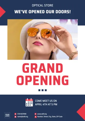 Crie designs para sua inauguração